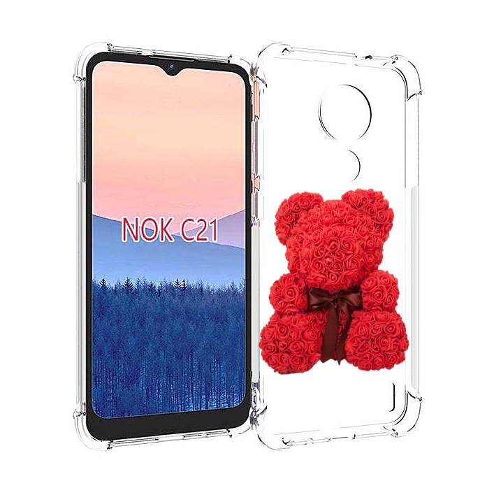 

Чехол MyPads мишка-из-розочек для Nokia C21, Прозрачный, Tocco