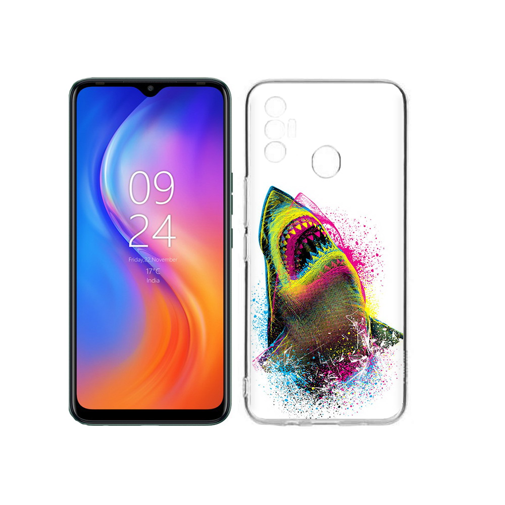 

Чехол MyPads Tocco для Tecno Spark 7 челюсти-2, Прозрачный, Tocco