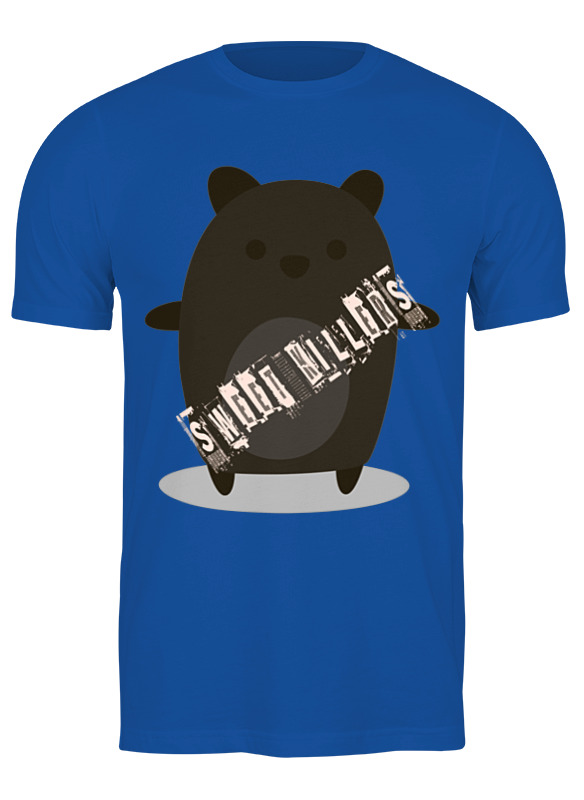 

Футболка мужская Printio Bear here синяя 2XL, Синий, Bear here