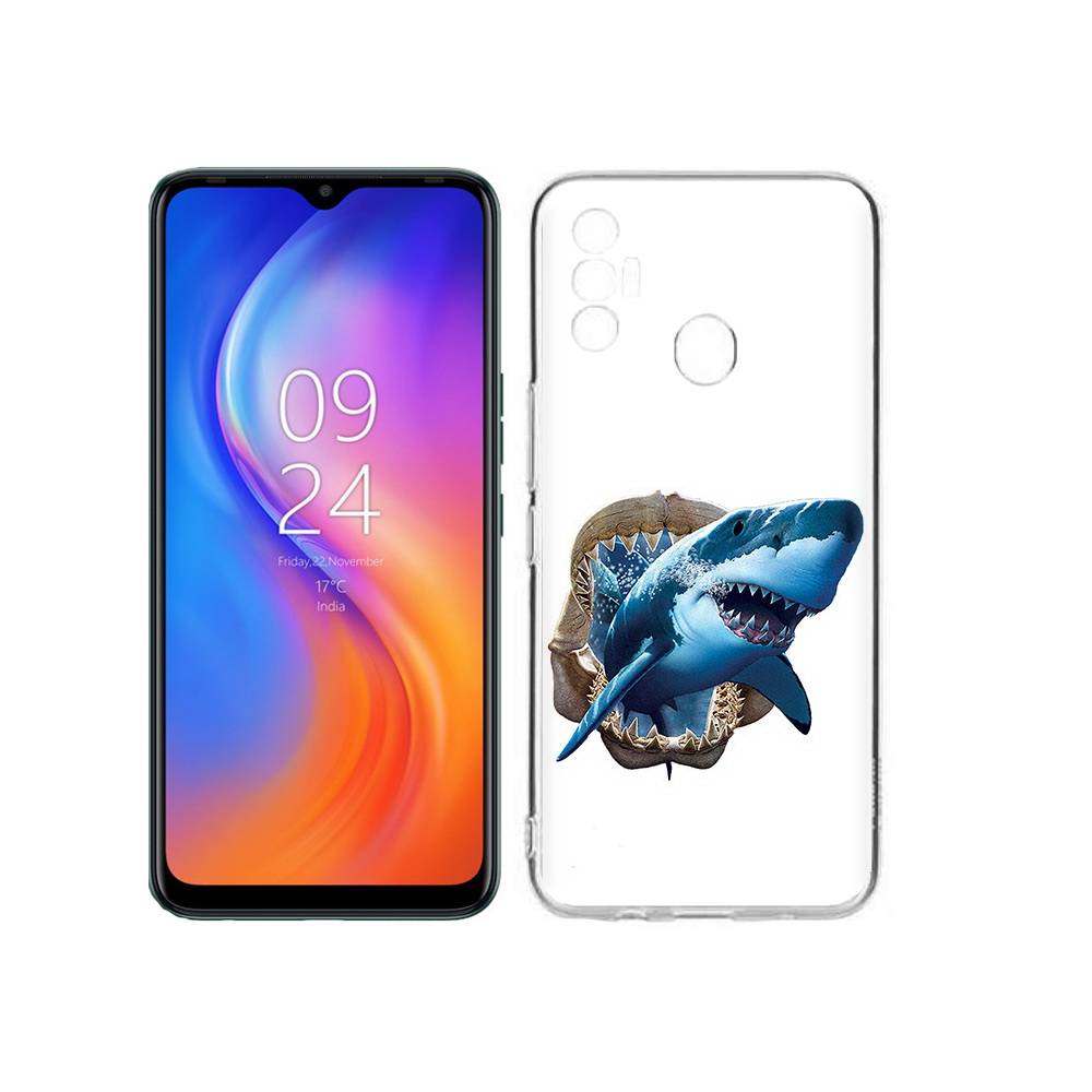 

Чехол MyPads Tocco для Tecno Spark 7 челюсти, Прозрачный, Tocco