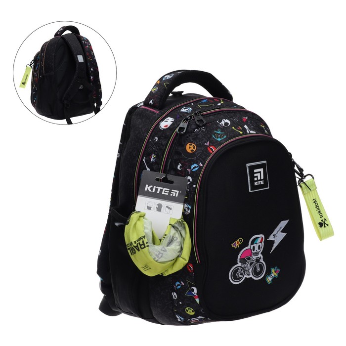 

Рюкзак школьный Tokidoki, 40 х 29 х 17 см, эргономичная спинка, чёрный