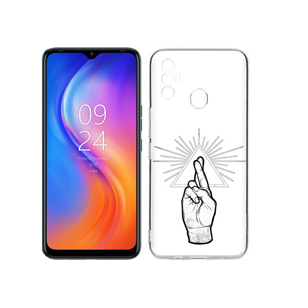 

Чехол MyPads Tocco для Tecno Spark 7 черно белая рука, Прозрачный, Tocco