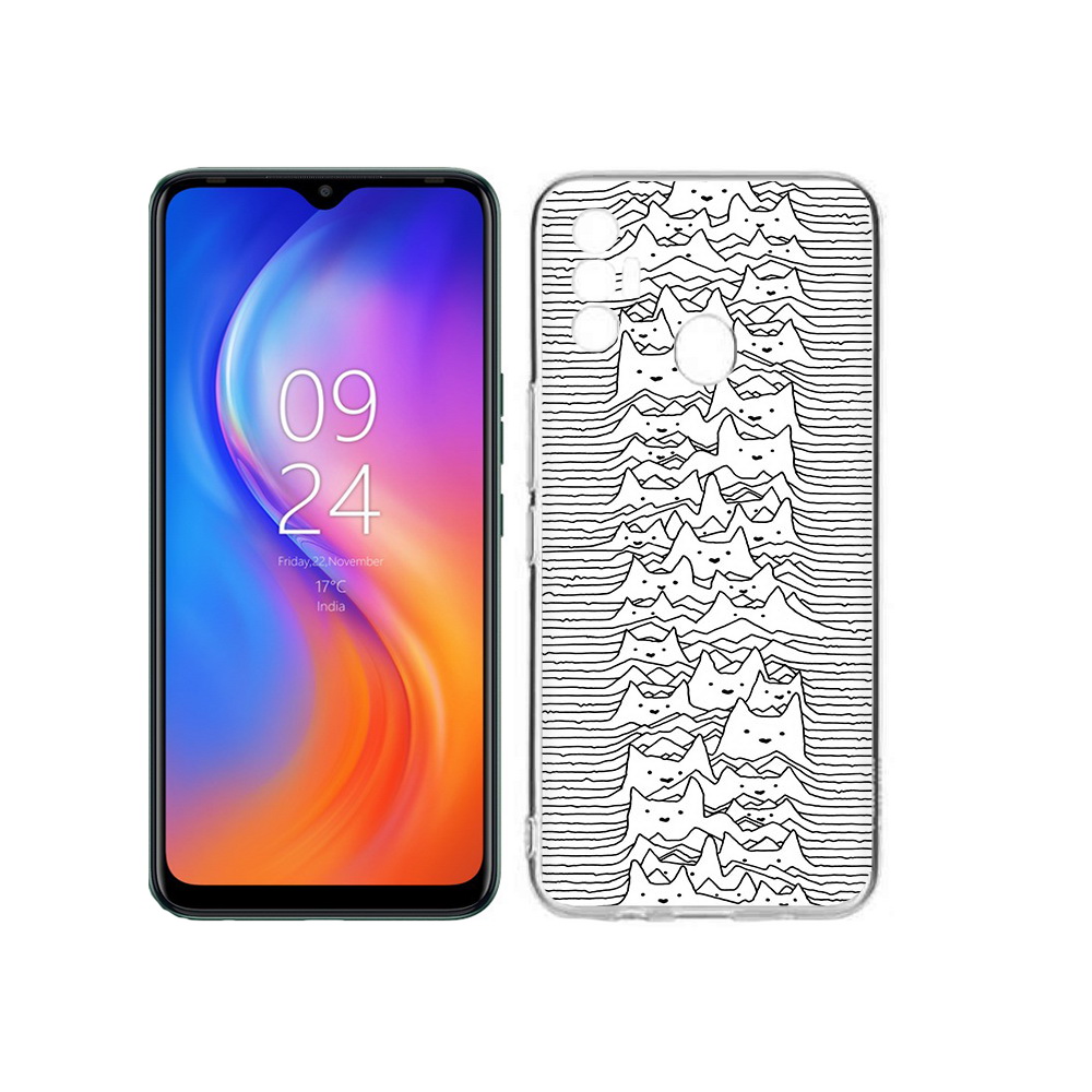 

Чехол MyPads Tocco для Tecno Spark 7 черно белые коты 3D, Прозрачный, Tocco