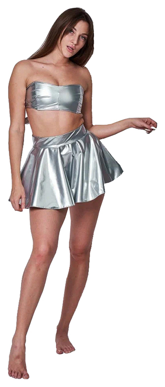 

Виниловый лиф NG Designer Silver без бретелей серебристый
