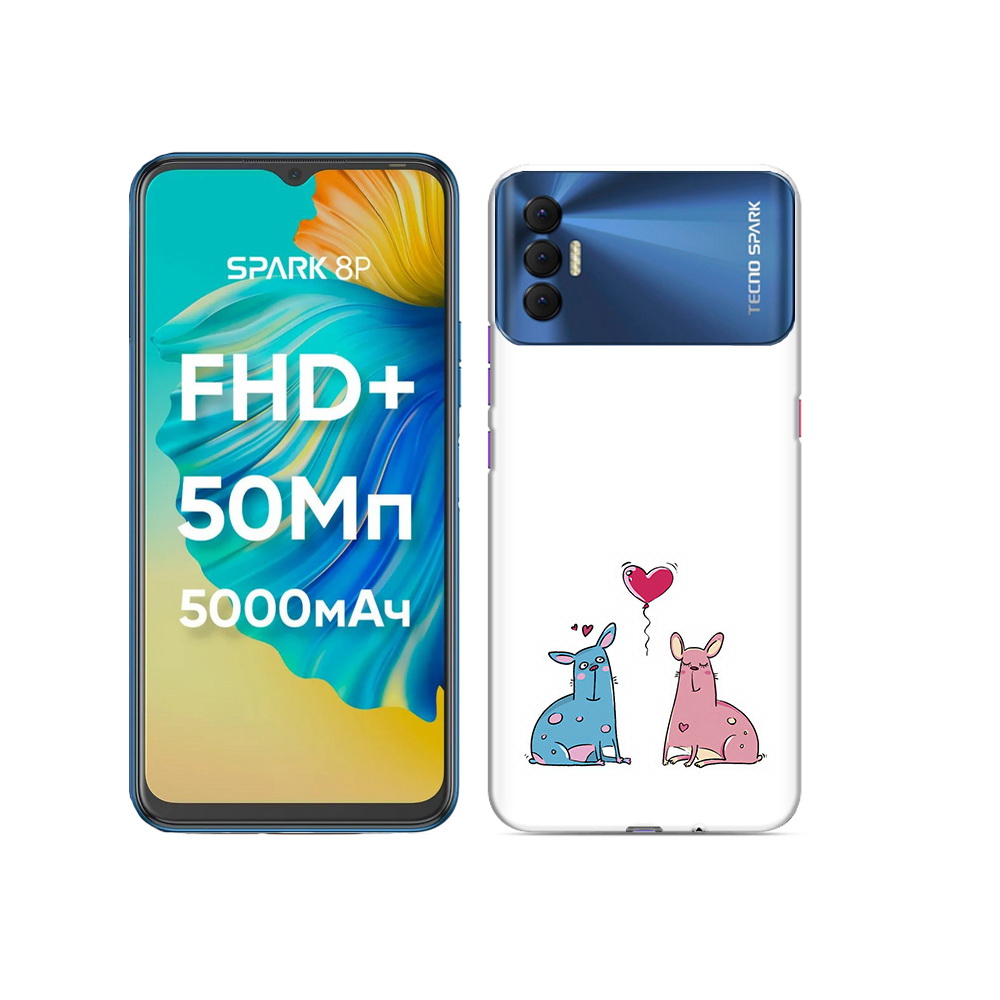 

Чехол MyPads Tocco для Tecno Spark 8P Лама любовь, Прозрачный, Tocco