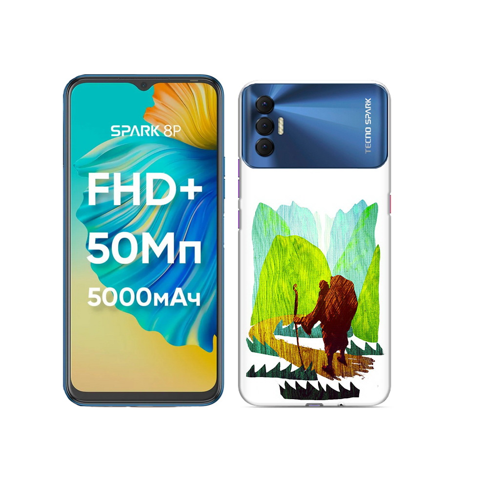 

Чехол MyPads Tocco для Tecno Spark 8P Лесная тропа, Прозрачный, Tocco