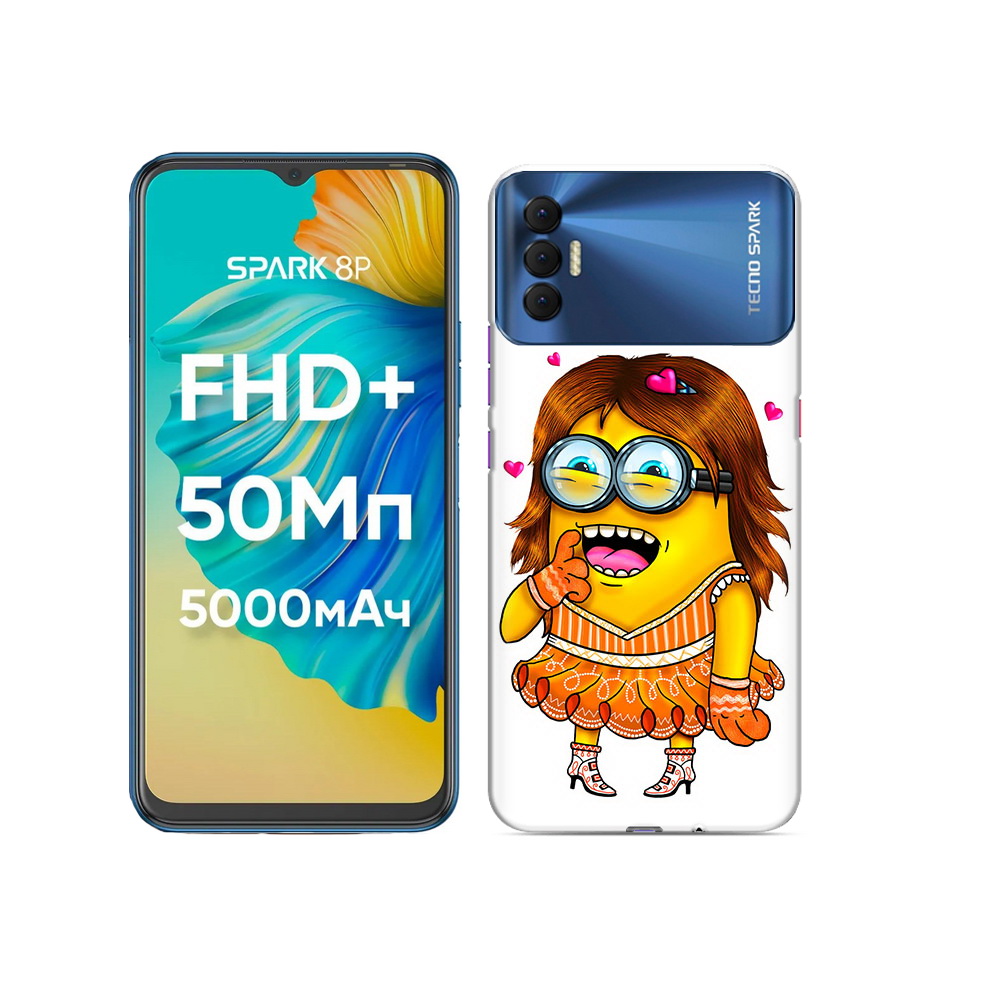 

Чехол MyPads Tocco для Tecno Spark 8P Миньон девочка, Прозрачный, Tocco