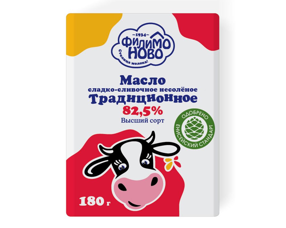 

Сладкосливочное масло Филимоново Традиционное 82,5% БЗМЖ 180 г