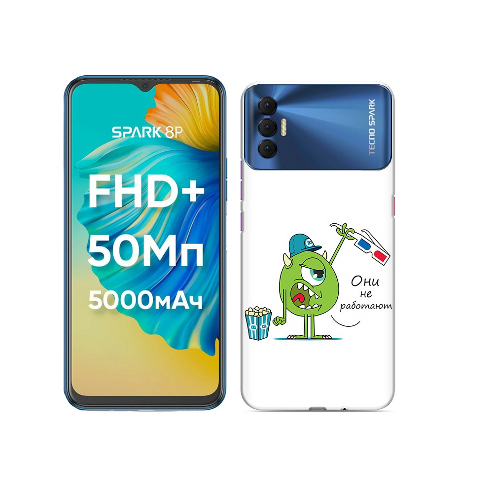 

Чехол MyPads Tocco для Tecno Spark 8P Очки не работают, Прозрачный, Tocco