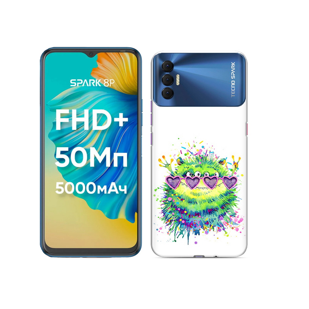 

Чехол MyPads Tocco для Tecno Spark 8P Пушистый персонаж, Прозрачный, Tocco
