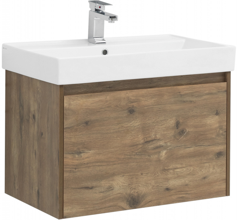 

Тумба с раковиной Aquanet Nova Lite 75 дуб рустикальный (1 ящик), Белый