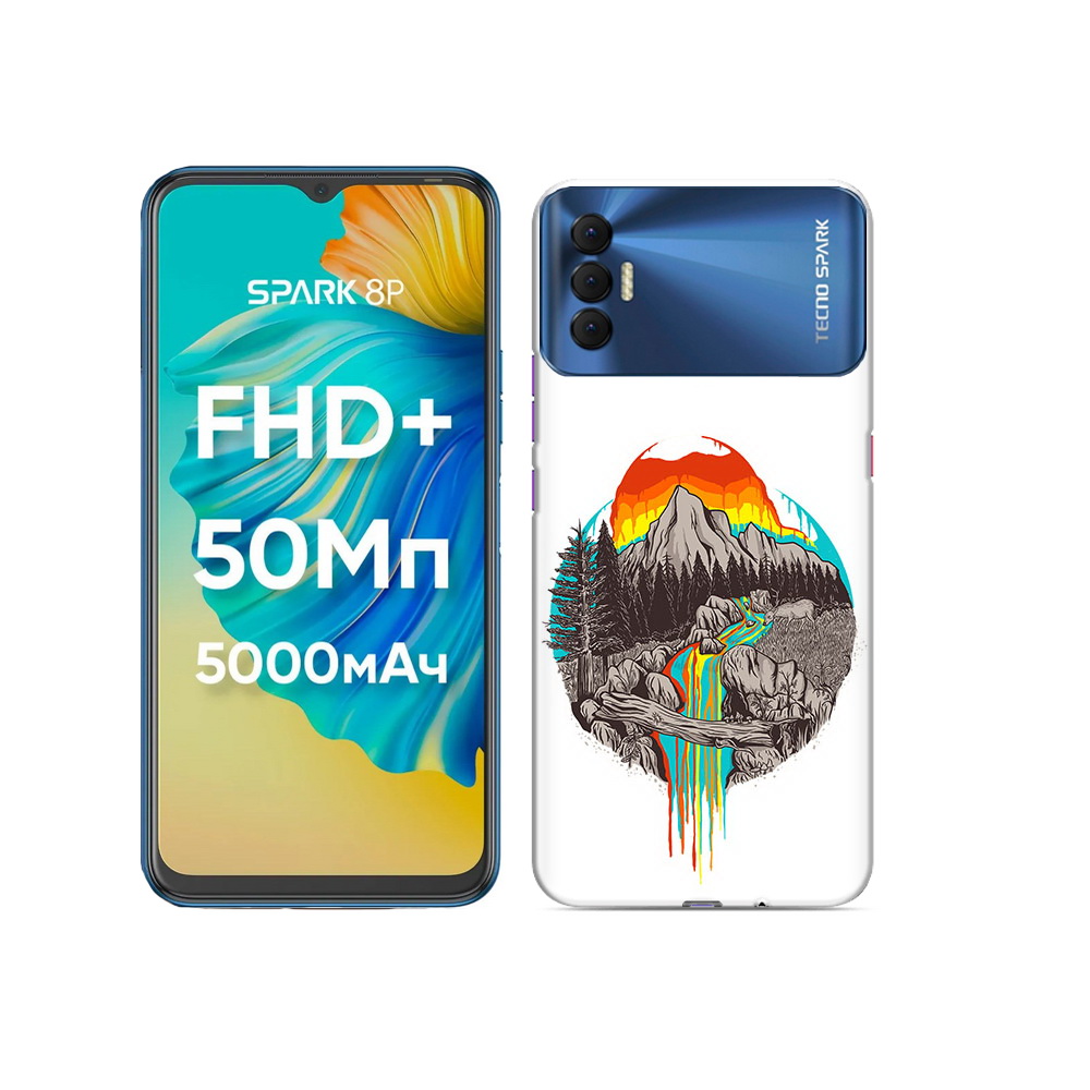 

Чехол MyPads Tocco для Tecno Spark 8P Радужный водопад, Прозрачный, Tocco