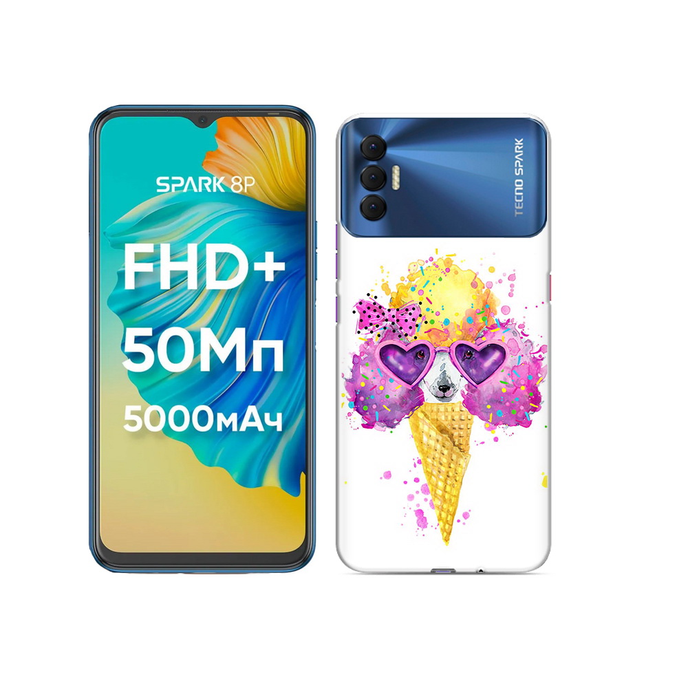 

Чехол MyPads Tocco для Tecno Spark 8P Рожок, Прозрачный, Tocco
