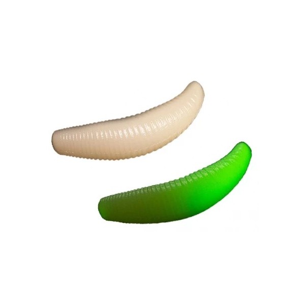 

Мягкие приманки Jara Baits Trout Series BRUCHI-40 Сыр # 033 Glow (12шт), в банке, Белый, Bruchi