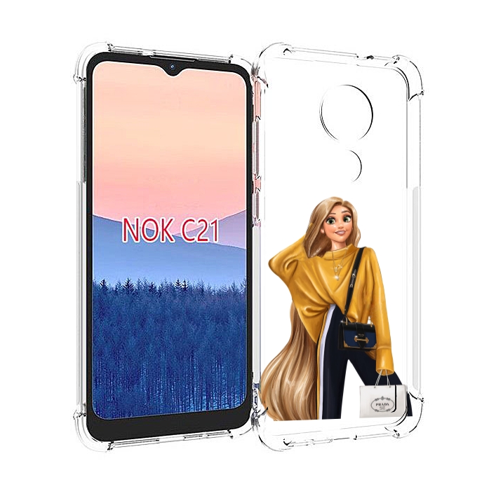 

Чехол MyPads модная-рапунсель женский для Nokia C21, Прозрачный, Tocco