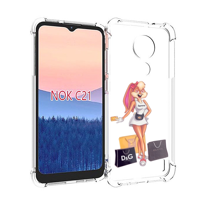 

Чехол MyPads модница-зайка женский для Nokia C21, Прозрачный, Tocco