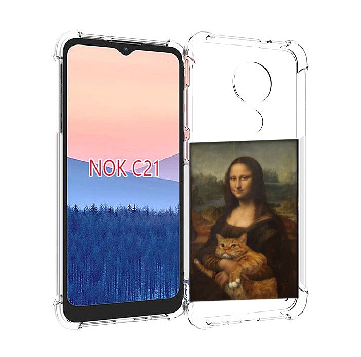 

Чехол MyPads монализа-с-котиком для Nokia C21, Прозрачный, Tocco