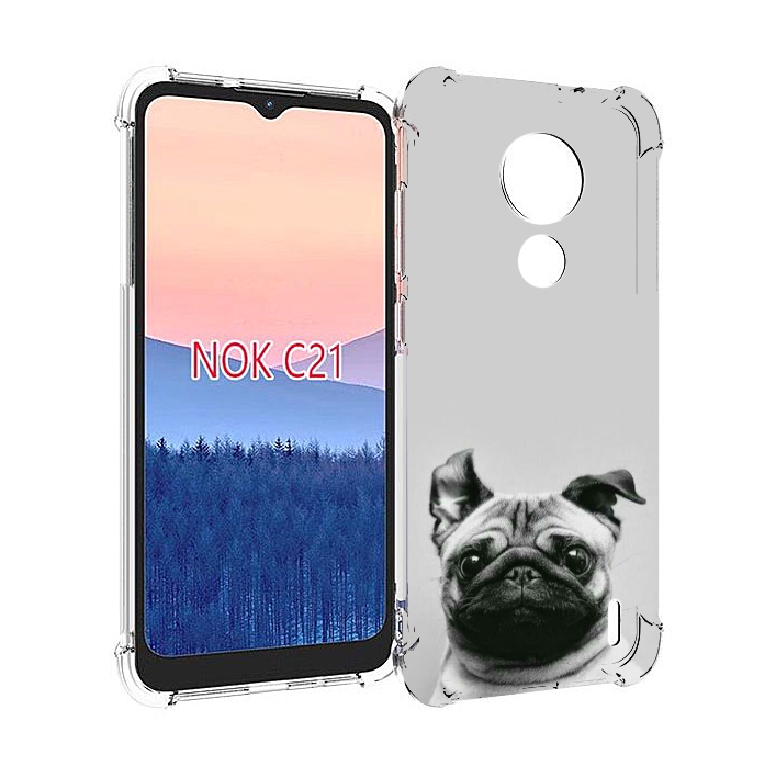 

Чехол MyPads мопс для Nokia C21, Прозрачный, Tocco