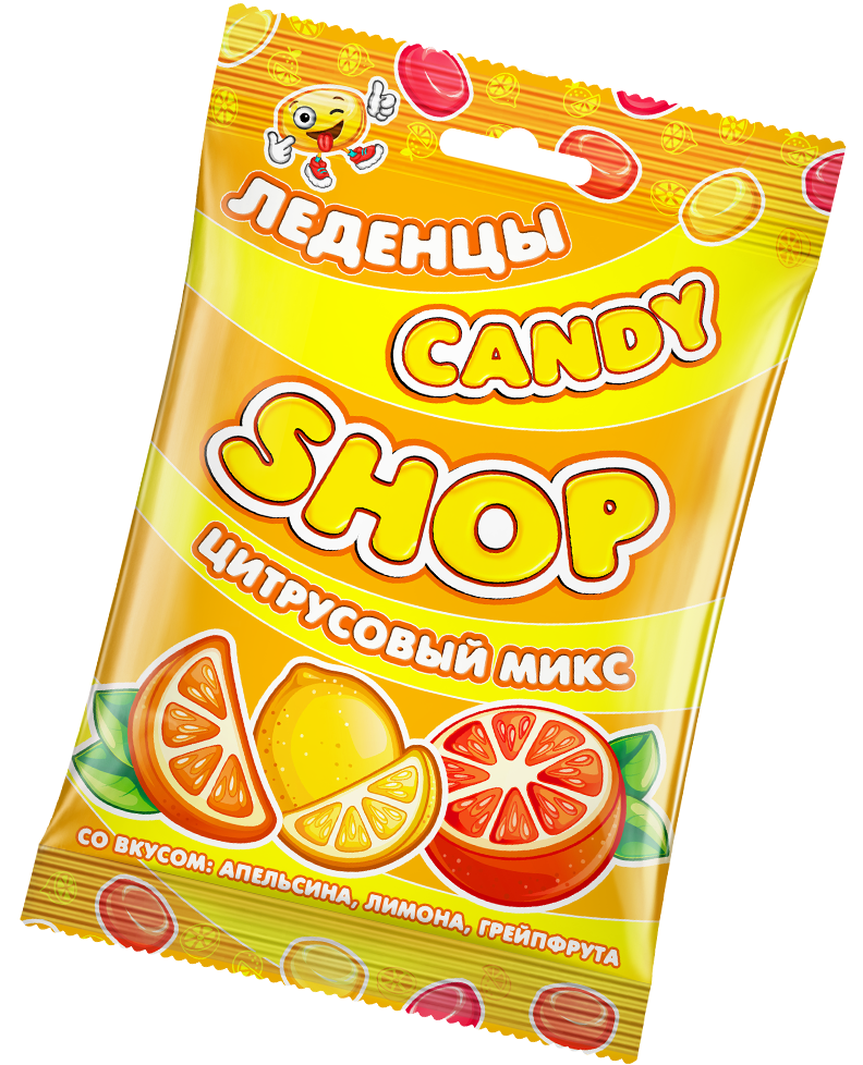 Карамель леденцовая Candyshop Цитрусовый микс, 2 шт по 80 г