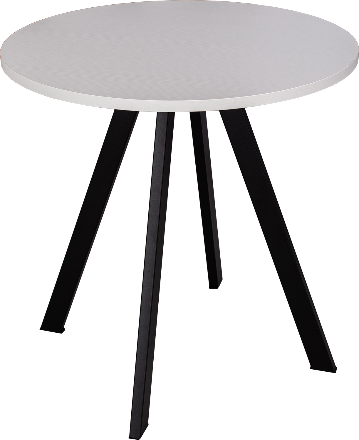 Стол круглый кухонный нераздвижной Дельта К-М БЛ 96 ЧР, нераскладной, белый, черный