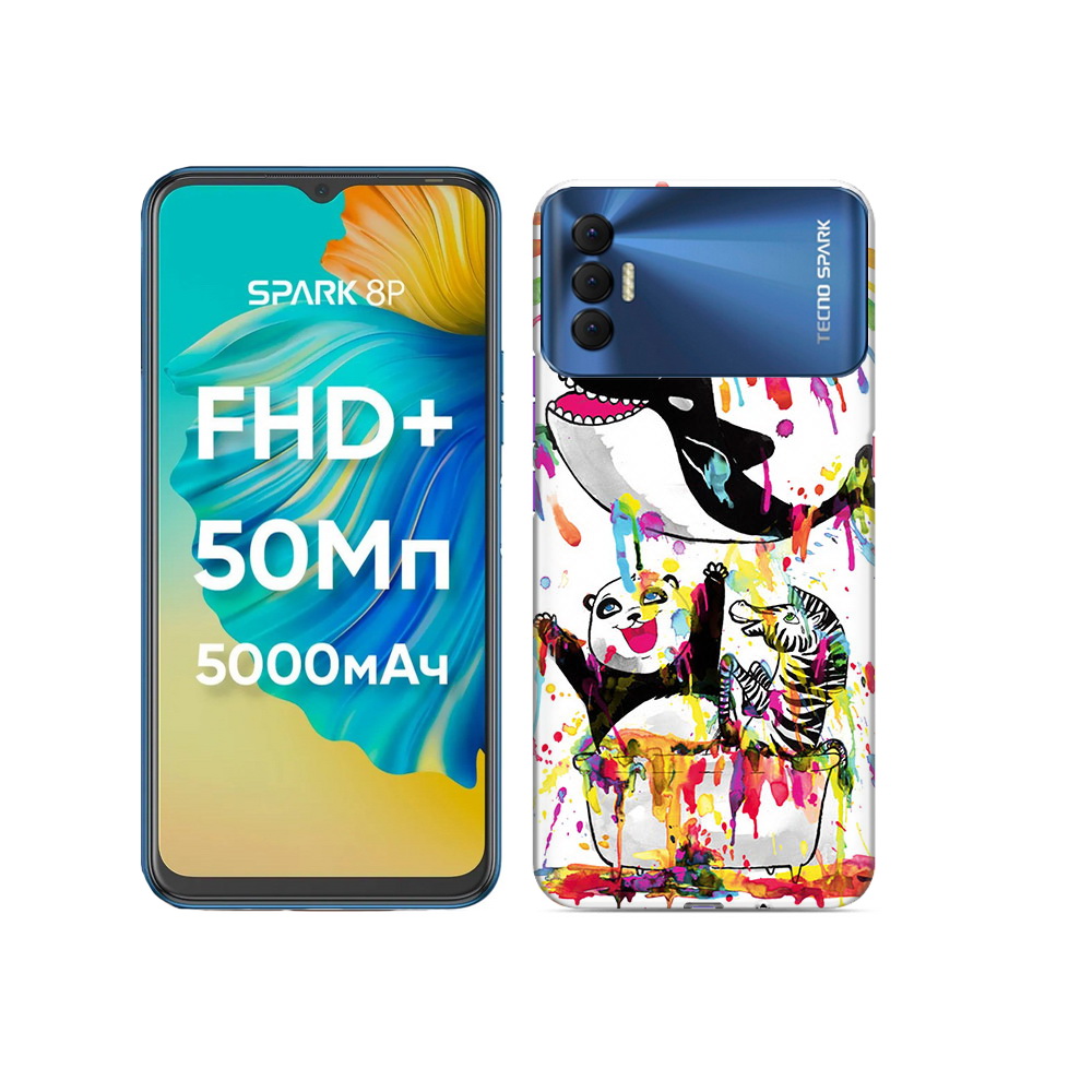 

Чехол MyPads Tocco для Tecno Spark 8P Хиппи кит, Прозрачный, Tocco