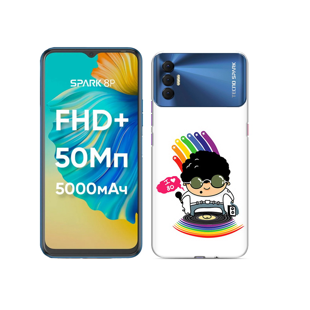 

Чехол MyPads Tocco для Tecno Spark 8P Я люблю 80-е, Прозрачный, Tocco