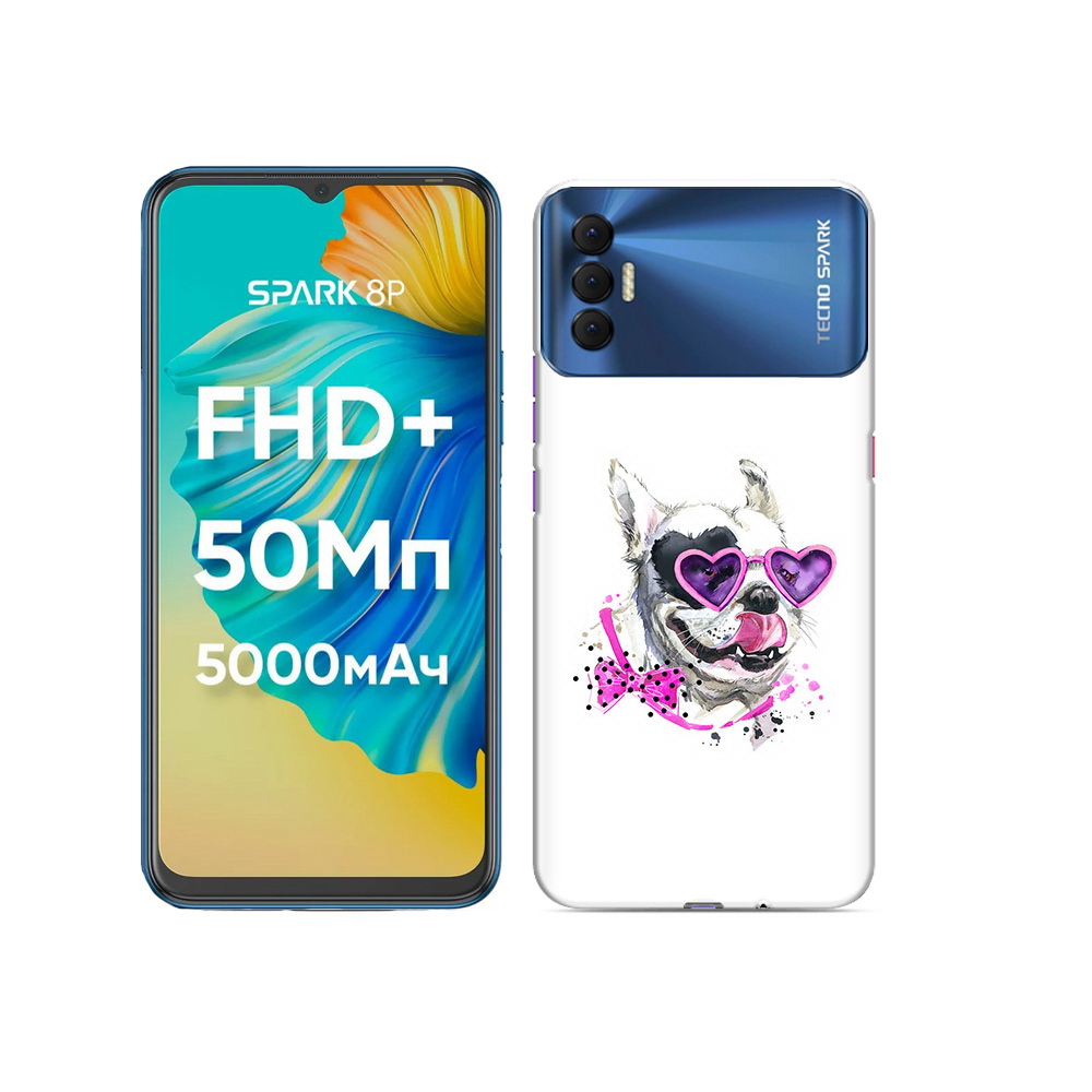 

Чехол MyPads Tocco для Tecno Spark 8P акварельный пёс, Прозрачный, Tocco