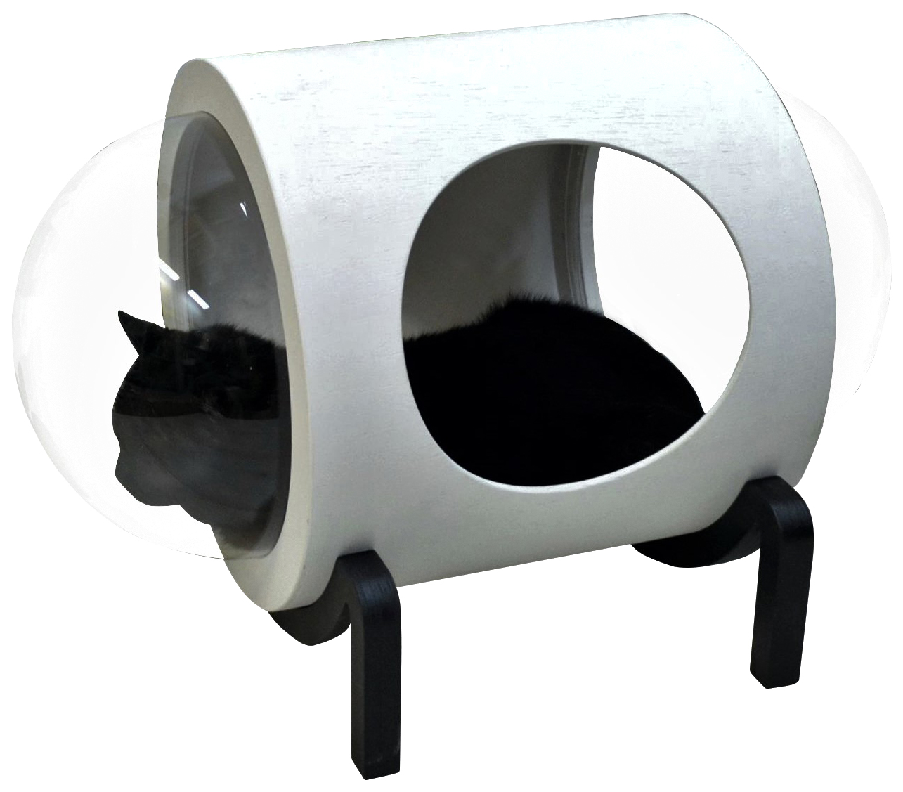 Напольный домик-капсула PetsApartments Д070723, размер M, белый, черный