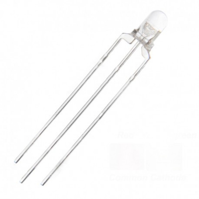 

10 штук, Двуцветный диффузный светодиод красный синий 3мм, общий катод