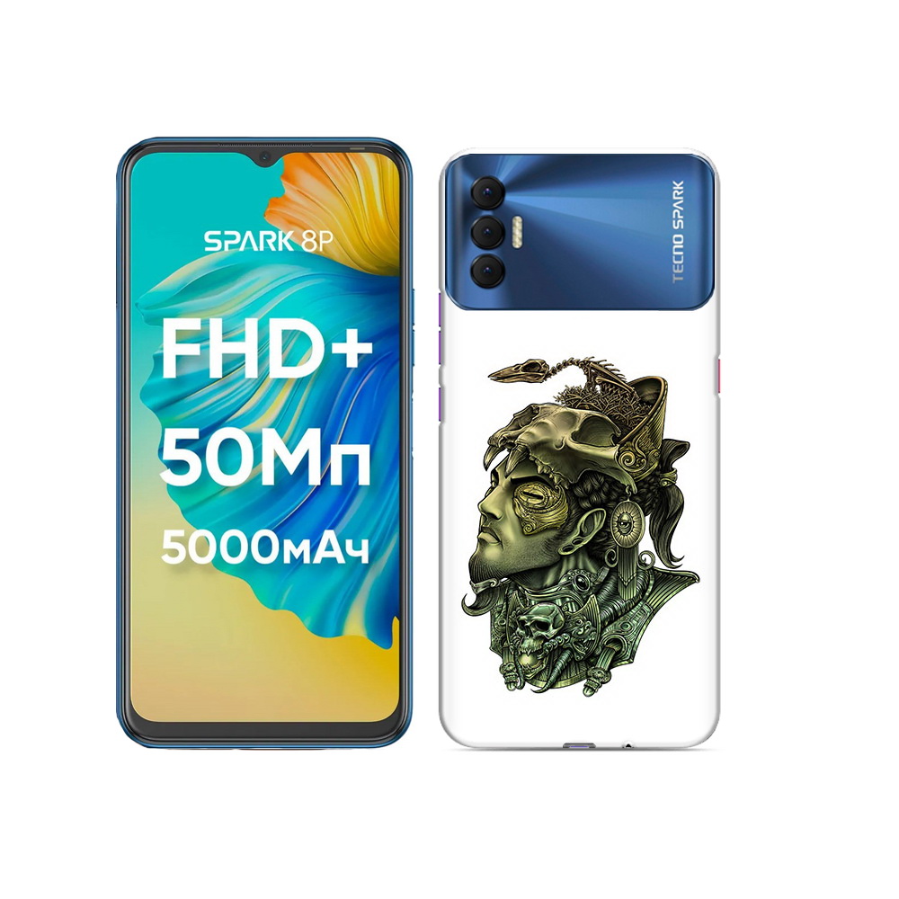 

Чехол MyPads Tocco для Tecno Spark 8P бронзовый воин, Прозрачный, Tocco