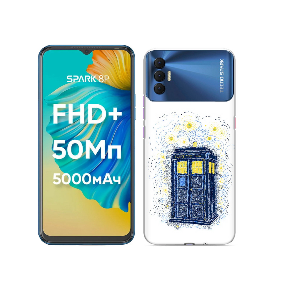

Чехол MyPads Tocco для Tecno Spark 8P будка рисунок, Прозрачный, Tocco