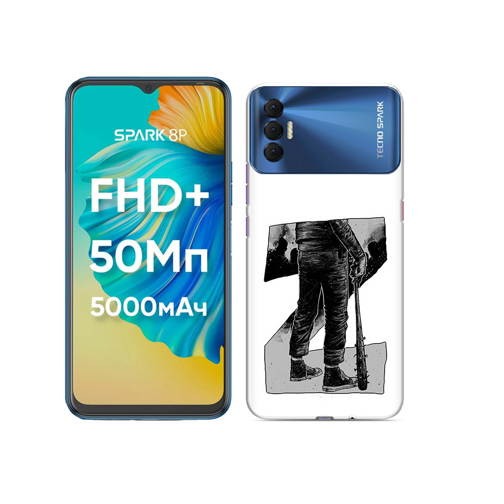 

Чехол MyPads Tocco для Tecno Spark 8P воин черно белый, Tocco