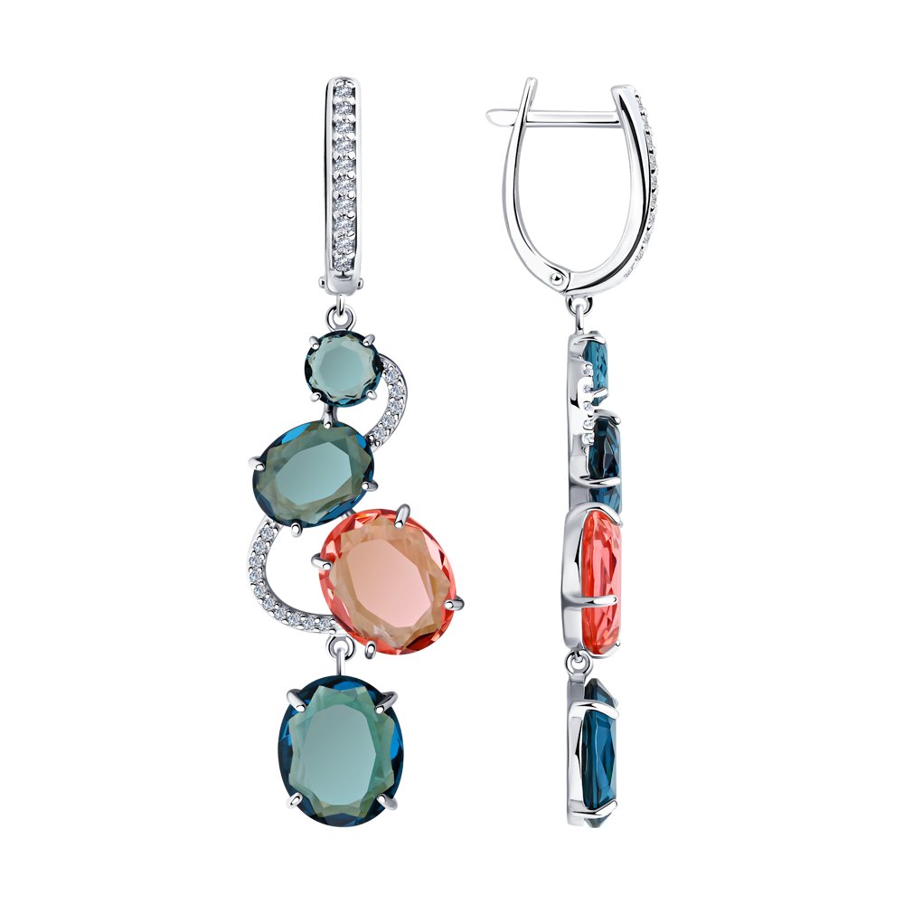 

Серьги женские из серебра Diamant 94-121-00616-1, фианит/стекло, 94-121-00616-1