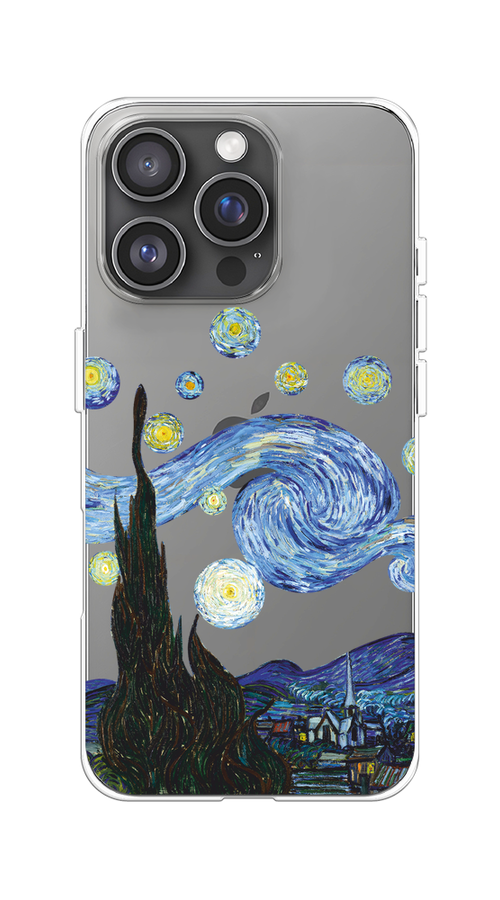 

Чехол на Apple iPhone 16 Pro "Ночь Ван Гога", Голубой;синий;черный, 16250-1