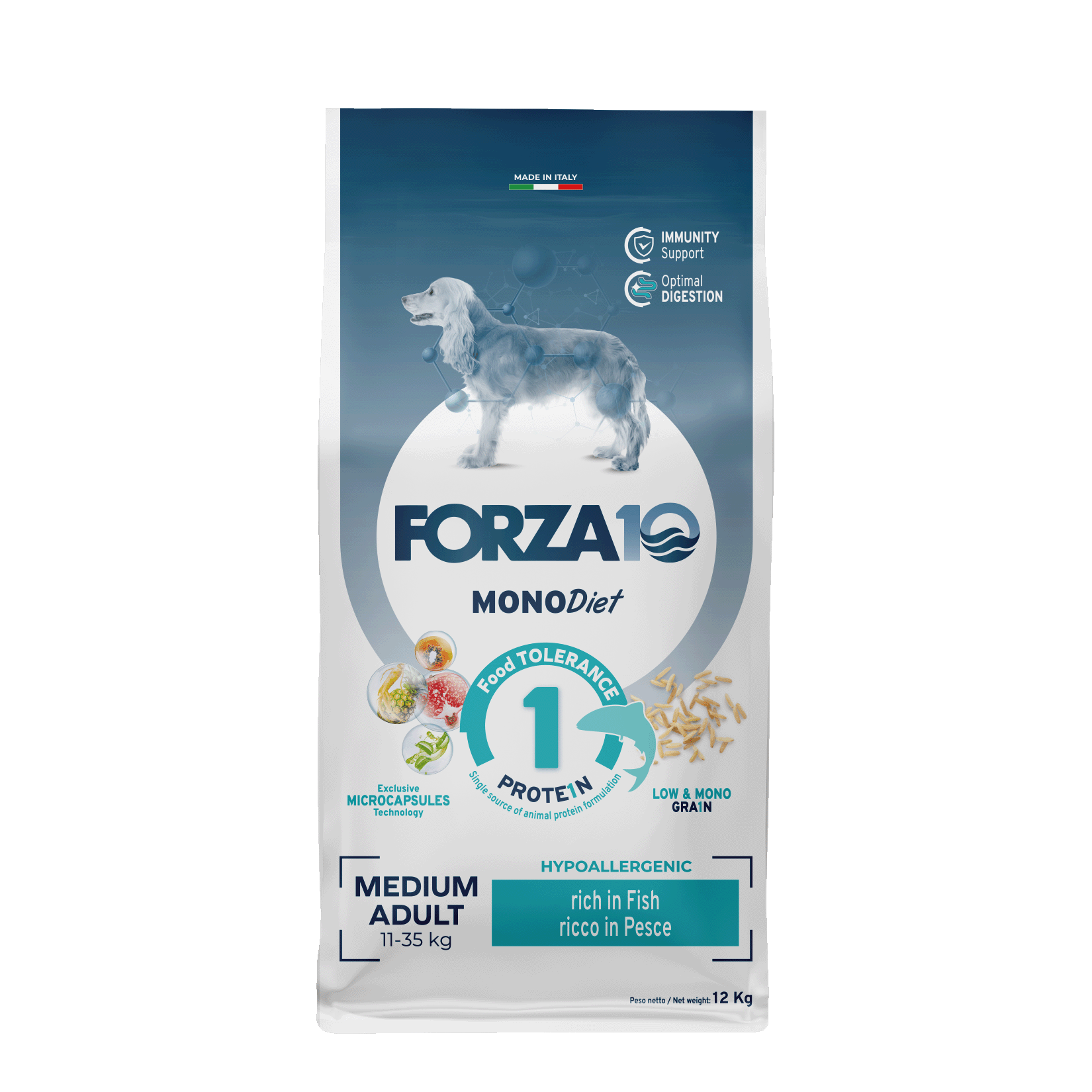 Сухой корм для собак Forza10 Diet Medium, рыба, 12кг