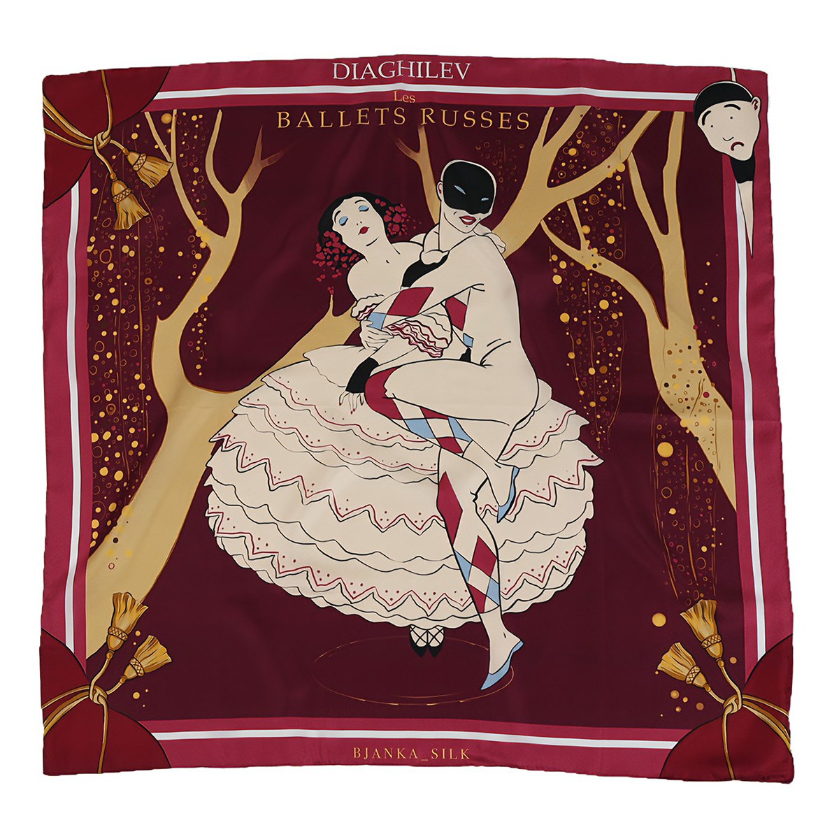 

Платок женский Bjanka silk 53988 бордовый, 90х90 см, 53988