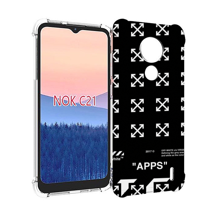 

Чехол MyPads оф-вайт-значки для Nokia C21, Прозрачный, Tocco