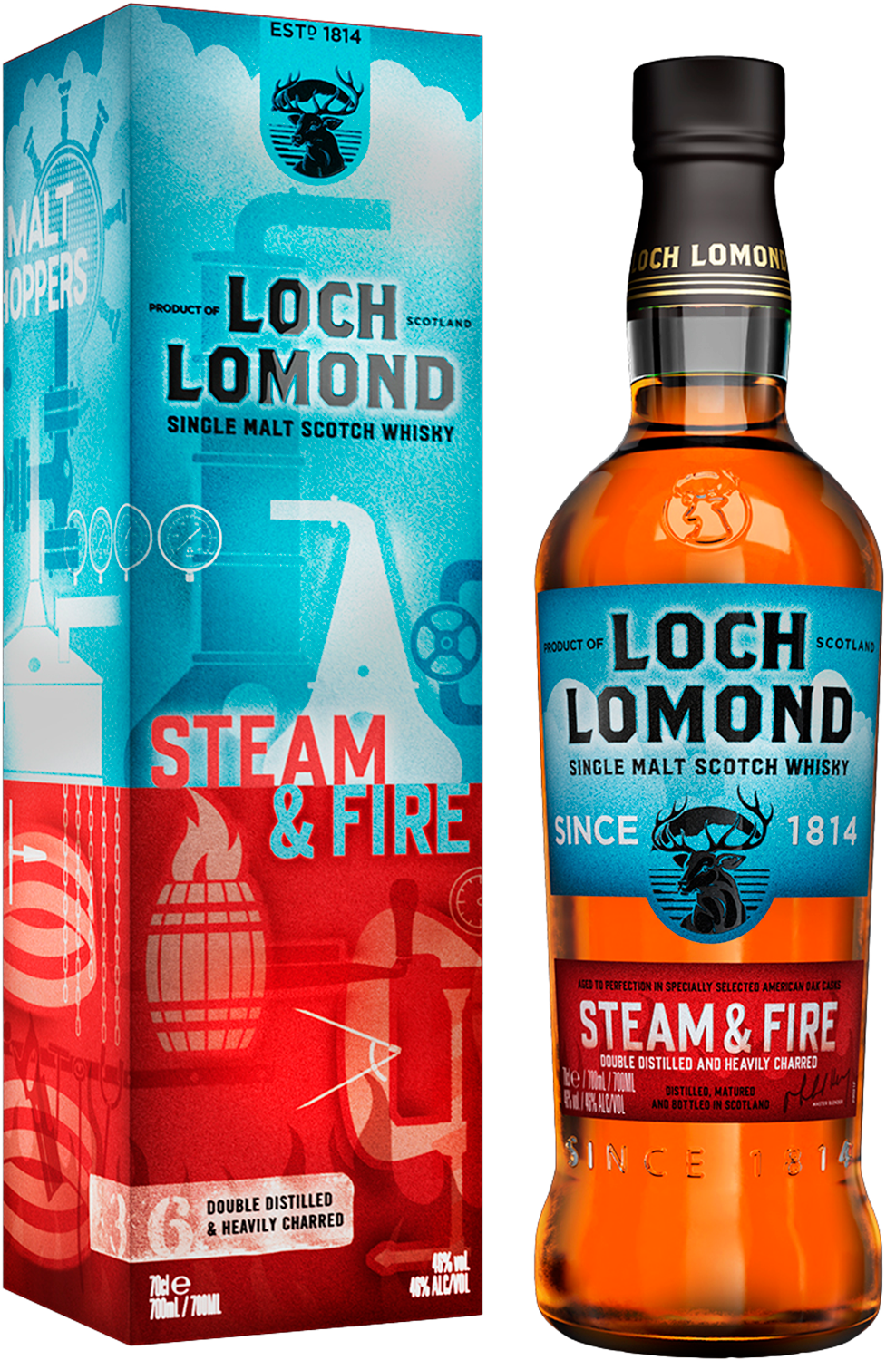 

Ром темный Loch Lomond Steam & Fire Single Malt Scotch Whisky (gift box) 46% 0,7л