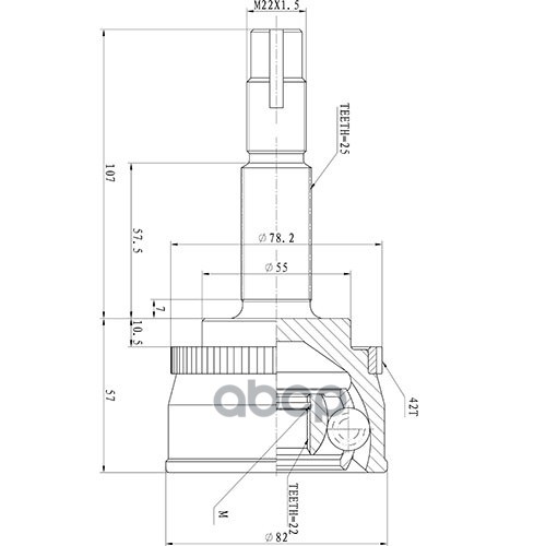 

ШРУС НАРУЖНЫЙ NISSAN AD VAN, WINGROAD Y11 99--04 1шт