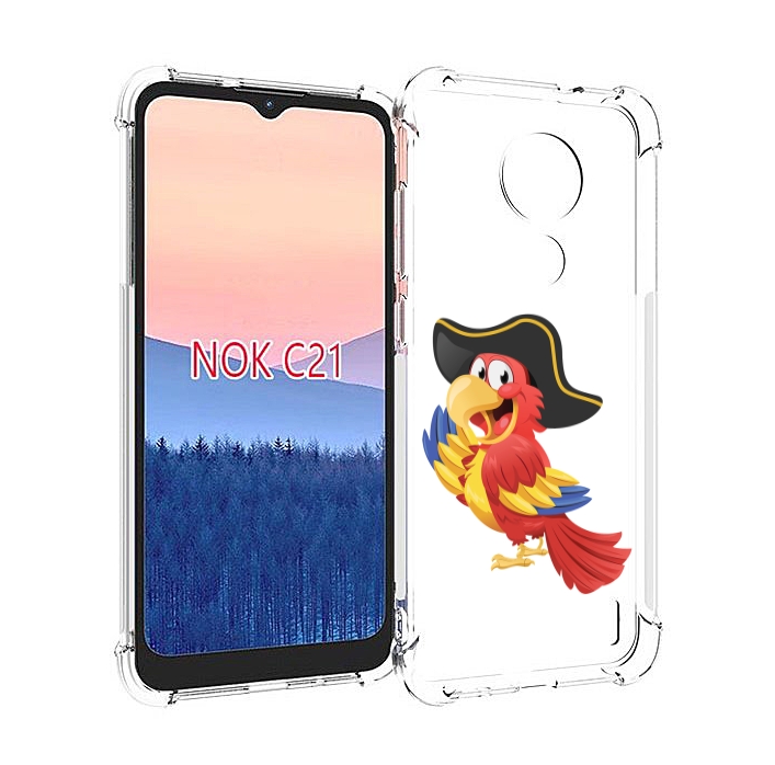 

Чехол MyPads попугай-пират для Nokia C21, Прозрачный, Tocco