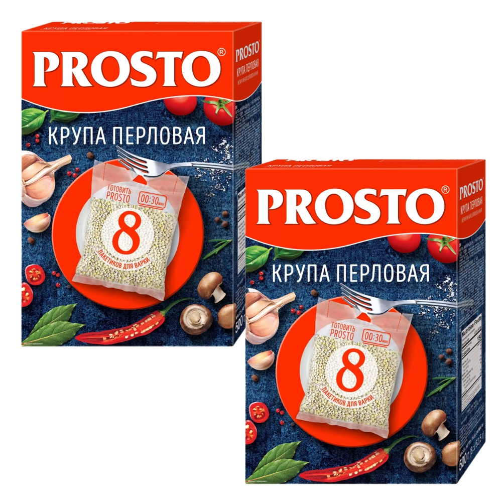 Перловая крупа Prosto 500г (8 х 62,5г), 2 упаковки