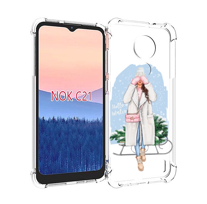 

Чехол MyPads привет-зима женский для Nokia C21, Прозрачный, Tocco