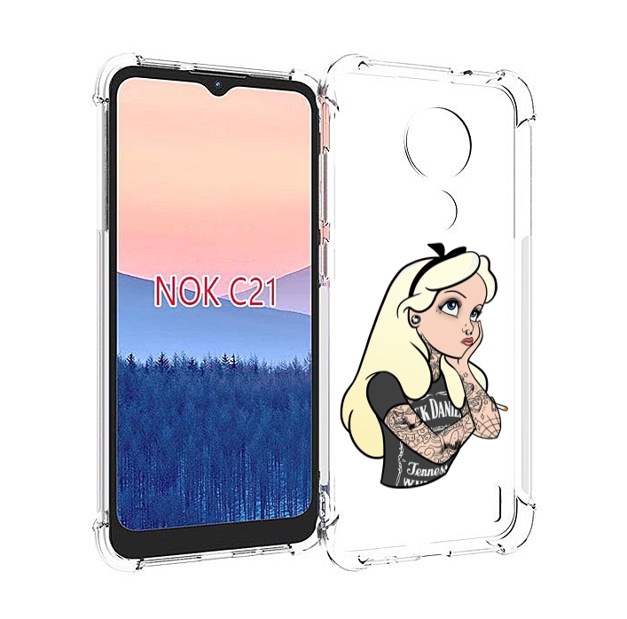 

Чехол MyPads принцесса-в-татуировках женский для Nokia C21, Прозрачный, Tocco