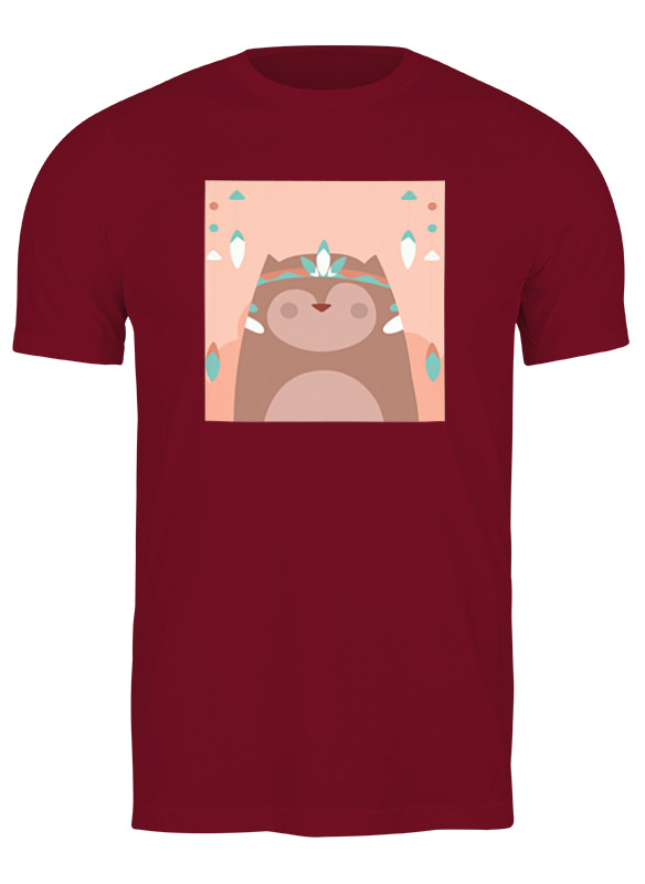 

Футболка мужская Printio Bear here бордовая 2XL, Бордовый, Bear here