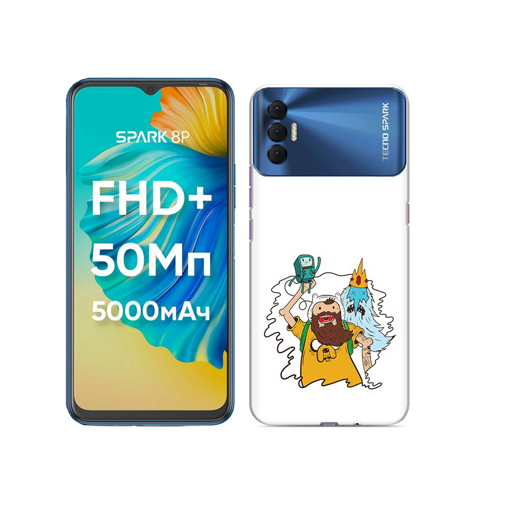 

Чехол MyPads Tocco для Tecno Spark 8P время приключений старый Финн, Прозрачный, Tocco