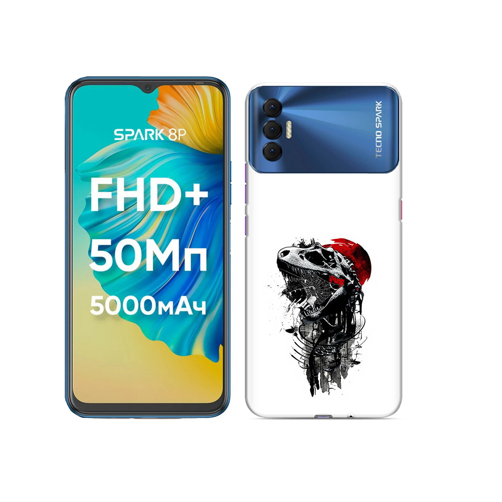 

Чехол MyPads Tocco для Tecno Spark 8P вымерший динозавр, Прозрачный, Tocco