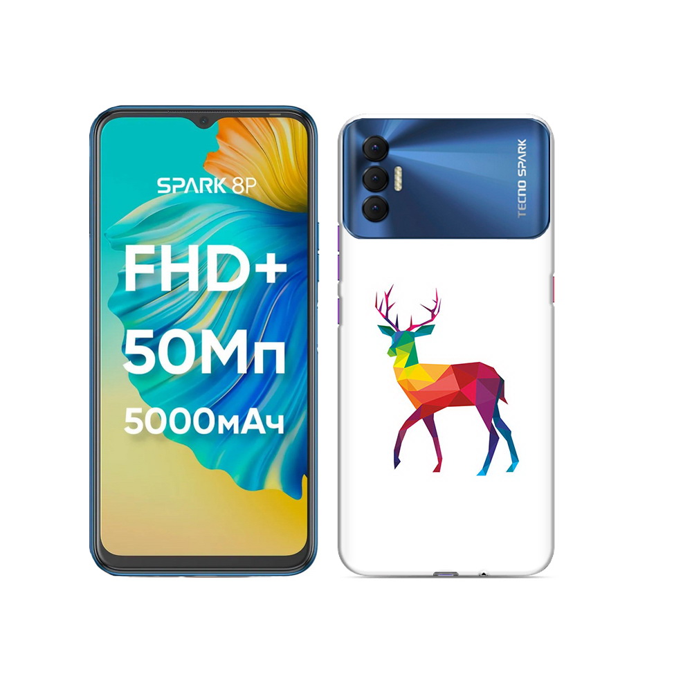 

Чехол MyPads Tocco для Tecno Spark 8P геометрический олень, Прозрачный, Tocco