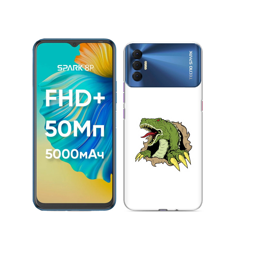 

Чехол MyPads Tocco для Tecno Spark 8P годзила, Прозрачный, Tocco
