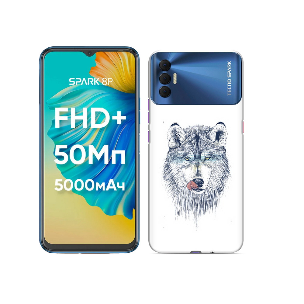 

Чехол MyPads Tocco для Tecno Spark 8P голодгый волк, Прозрачный, Tocco