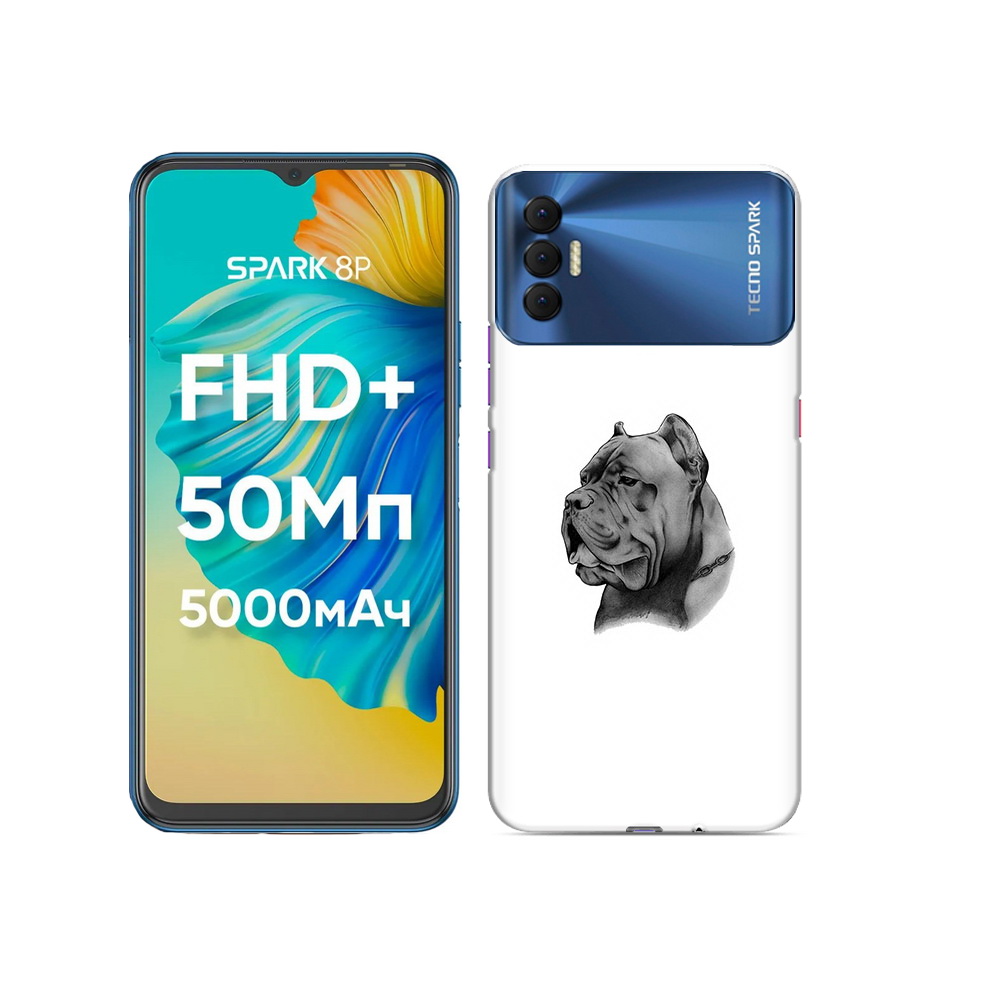 

Чехол MyPads Tocco для Tecno Spark 8P грозный бульдог, Прозрачный, Tocco